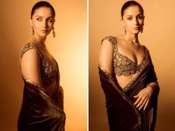 Alia Bhatt is a sight of ethnic elegance in green velvet saree by Manish Malhotra