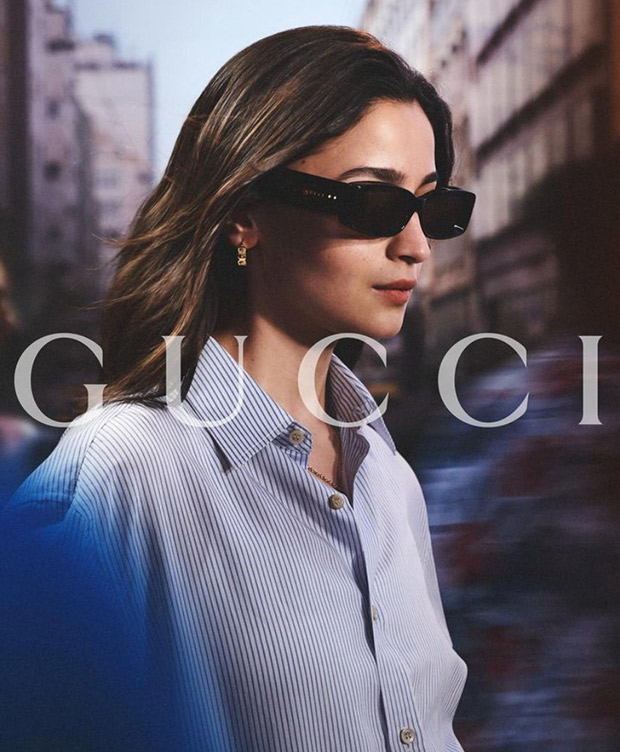 Alia Bhatt takes centre stage in Gucci's latest Eyewear campaign for Spring Summer 2024, showcasing her style in trendy wraparound sunglasses