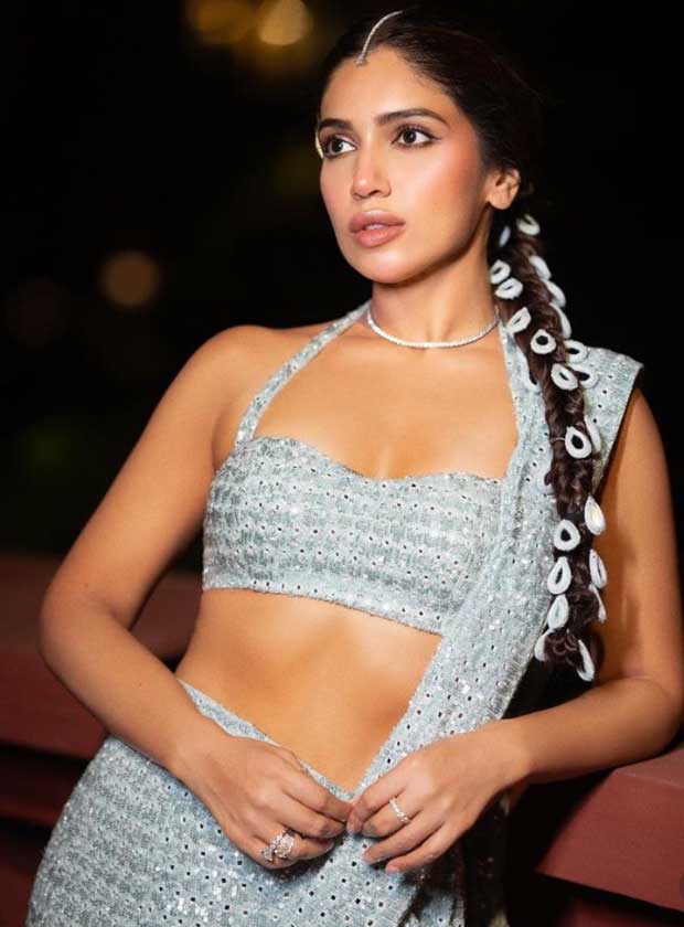 Bhumi Pednekar is every bit an ice princess in an icy blue saree worth Rs.3.85 Lakh at Rakul Preet and Jackky Bhagnani’s wedding 