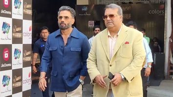 Dashing as always! Suniel Shetty poses for paps at Dance Deewane set