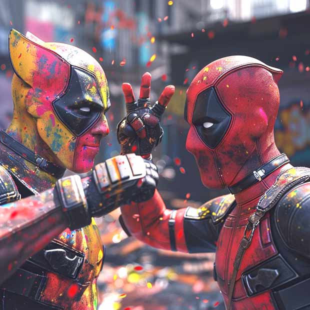 AI shows Deadpool & Wolverine celebrating Holi in India! See pics