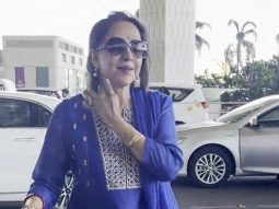 Eternal beauty! Hema Malini gets clicked at the airport in a blue salwar