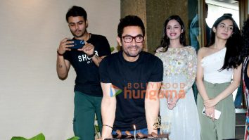 Photos: Aamir Khan cuts the cake with media on his birthday