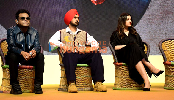photos diljit dosanjh parineeti chopra a r rahman and others snapped at the trailer launch of amar singh chamkila 2