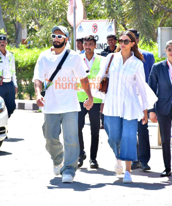 Photos: Ranveer Singh and Deepika Padukone among others snapped at Jamnagar airport