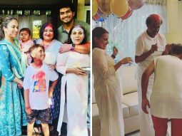 Rajinikanth enjoys Holi with daughters and grandkids