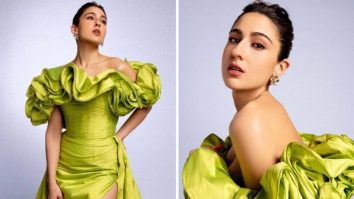 Sara Ali Khan lights up ‘Jhalak Dikhla Jaa’ in a stunning acid lime gown while promoting her upcoming film Murder Mubarak