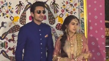 Sara Ali Khan poses for paps in a pink salwar with brother Ibrahim Ali Khan