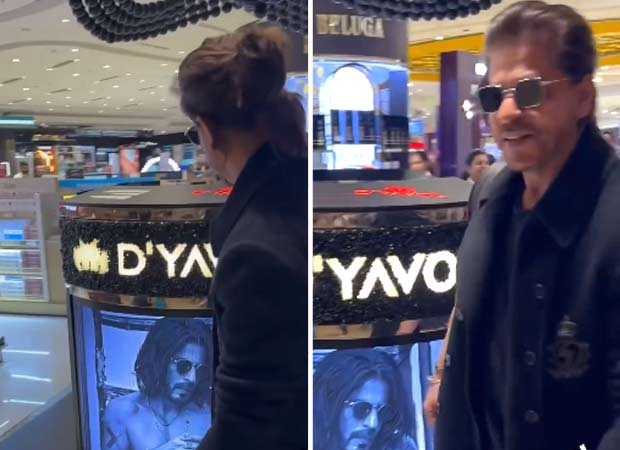 Shah Rukh Khan is a proud dad as he flaunts Aryan Khan's streetwear brand at duty free at the airport, watch 