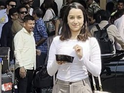 Shraddha Kapoor smiles as she gets clicked at the airport by paps