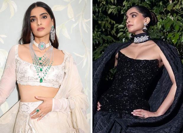 Sonam Kapoor made a grand entrance at the pre-wedding celebrations of Anant Ambani and Radhika Merchant, donning a regal Anamika Khanna lehenga and an exquisite Amit Al Kasm gown