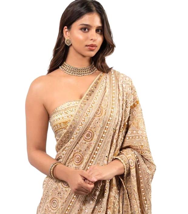 Suhana Khan serves traditional glam in ivory saree by Tarun Tahiliani at Radhika Merchant-Anant Ambani pre wedding festivities Suhana Khan serves traditional glam in ivory saree by Tarun Tahiliani at Radhika Merchant-Anant Ambani pre wedding festivities