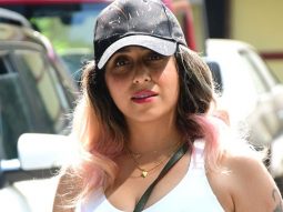 Neha Bhasin poses for paps with her little pup as she gets clicked