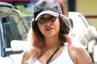 Neha Bhasin poses for paps with her little pup as she gets clicked