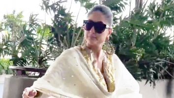 Kareena Kapoor Khan gets clicked at the airport by paps in a white anarkali