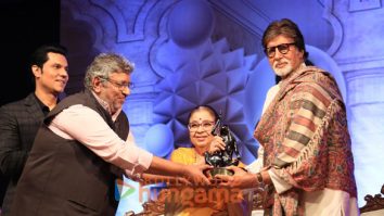 Photos: Amitabh Bachchan, Abhishek Bachchan and others snapped at Deenanath Mangeshkar Smrutidin Mahotsav