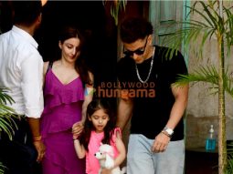 Photos: Kunal Kemmu and Soha Ali Khan snapped with their daughter outside a restaurant in Bandra