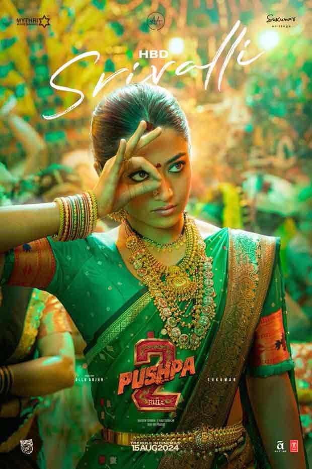 ushpa 2: The Rule makers wish Rashmika Mandanna on her birthday; unveil her look from Allu Arjun starrer sequel