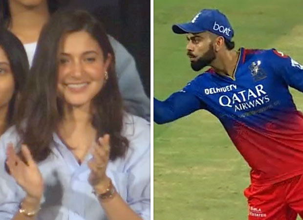 Anushka Sharma cheers on Virat Kohli in Bengaluru during the RCB vs GT match, marking the first public appearance after Akaay's birth