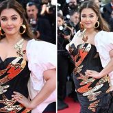 Cannes 2024 Aishwarya Rai Bachchan dazzles in Falguni Shane Peacock floor-sweeping black and white gown with gold detailing at Megalopolis world premiere