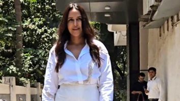So cheerful! Neha Dhupia poses in all white for paps