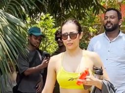 Malaika Arora gets clicked in her neon gym outfit post workout session
