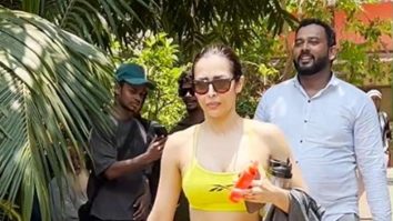 Malaika Arora gets clicked in her neon gym outfit post workout session
