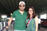 Happily Family! Kajal Aggarwal poses with husband and son at the airport