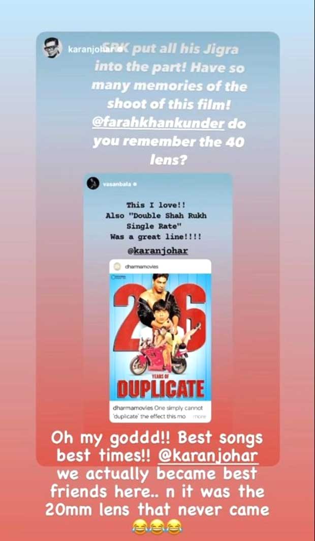 26 Years of Duplicate: Karan Johar and Farah Khan recall becoming “Best friends” on sets of Shah Rukh Khan starrer