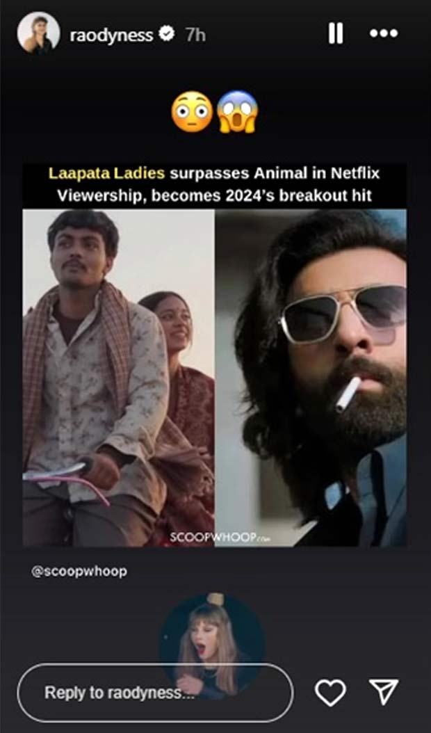 Kiran Rao drops an interesting reaction over a post claiming Laapataa Ladies surpassed the viewership of Ranbir Kapoor starrer Animal