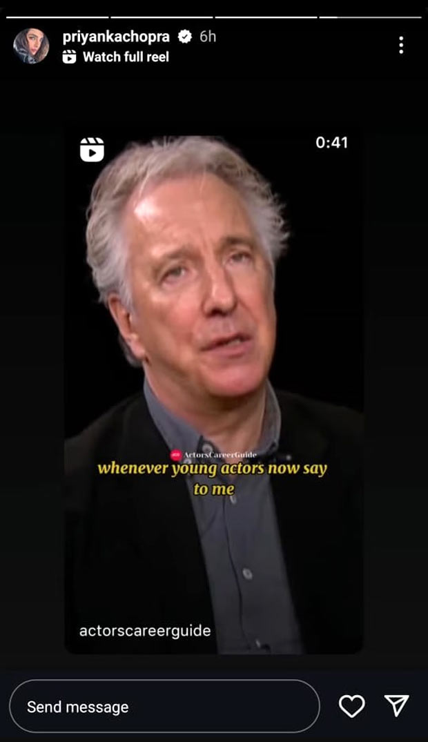 Priyanka Chopra finds inspiration in Alan Rickman's acting advice