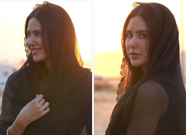 Sonam Bajwa casts a spell in black salwar suit amid sunset, photos courtesy her Kudi Haryane Val Di co-star Ammy Virk, see pics 