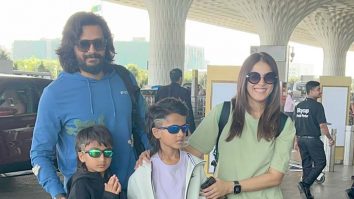 Riteish Deshmukh & Genelia Deshmukh get clicked at the airport with kids
