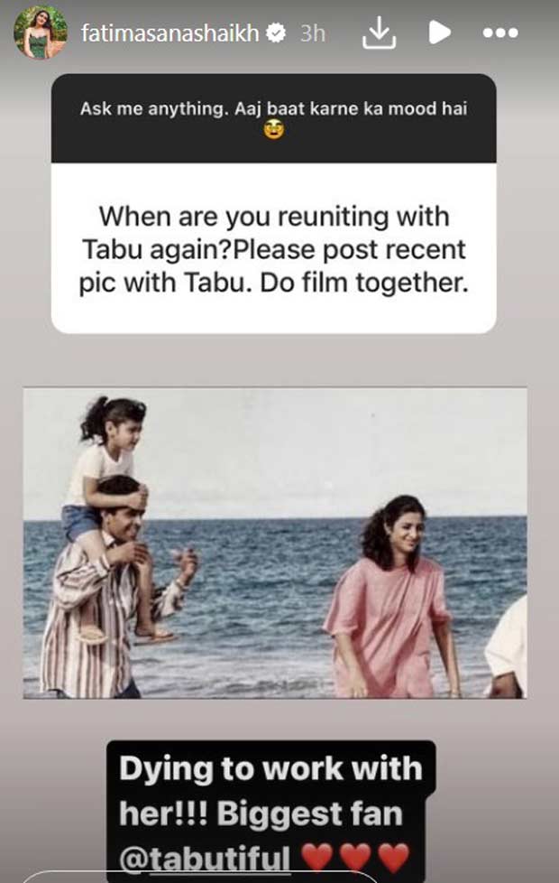 Fatima Sana Shaikh shares unseen BTS pics of Metro In Dino and Ul Jalool Ishq; shares thoughts on reuniting with Chachi 420 co-star Tabu