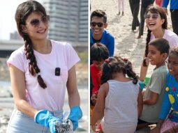 Jacqueline Fernandez participates in a beach cleaning drive on World Environment Day; see pics