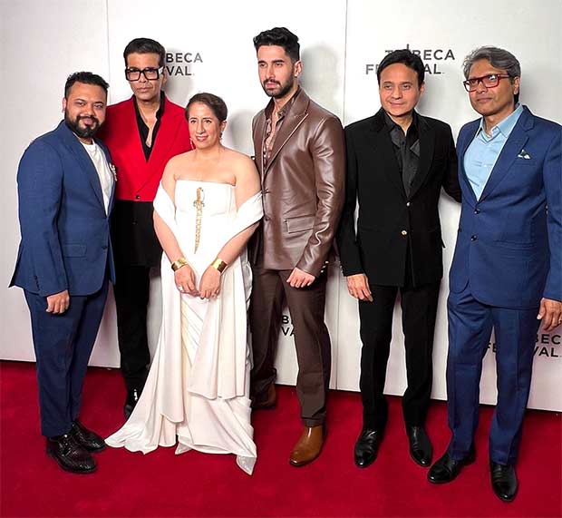 Karan Johar, Lakshya, Guneet Monga and team Kill strike a pose during