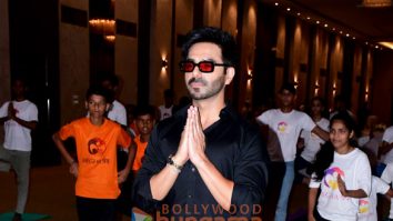 Photos: Aparshakti Khurana snapped with children on International Yoga Day 2024