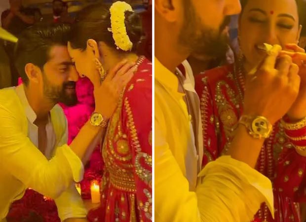 Sonakshi Sinha and Zaheer Iqbal share a beautiful moment at the cake cutting ceremony; watch