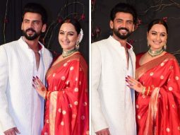 Sonakshi Sinha stuns as a traditional bride in red “chand buta” Banarasi saree from Raw Mango worth Rs. 79,800 for her wedding reception with Zaheer Iqbal