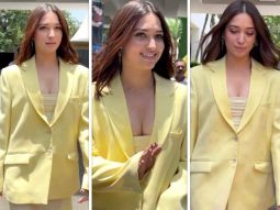 Tamannaah Bhatia strikes balance between classic and contemporary in strapless yellow sheer dress paired with blazer worth Rs. 45,500