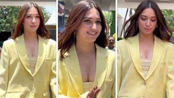 Tamannaah Bhatia strikes balance between classic and contemporary in strapless yellow sheer dress paired with blazer worth Rs. 45,500