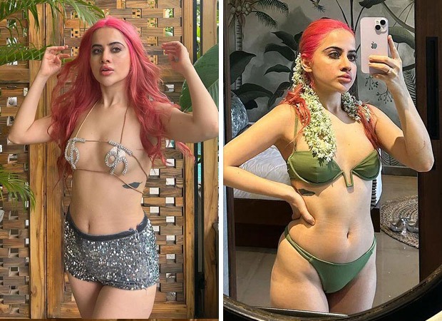 Uorfi Javed makes a statement with bubblegum pink hair, shares photos in bikini and skimpy outfits