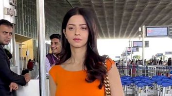 Vedhika rocks an orange crop top as she gets clicked at the airport