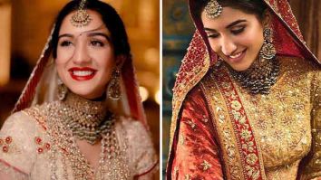 Anant Ambani and Radhika Merchant Wedding: Bride stuns in custom Abu Jani Sandeep Khosla ivory and red lehenga with family jewellery & five-meter head veil; Banarasi brocade lehenga by Manish Malhotra for vidaai ceremony