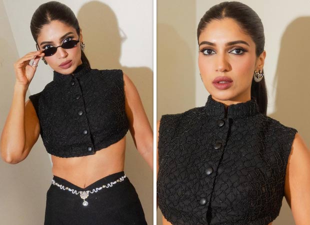 Bhumi Pednekar keeps it chic in Kunal Rawal crop top and skirt with sparkly belt and mini handbag, see photos : Bollywood News