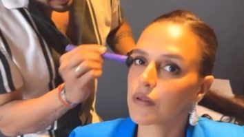Blazing in blue! Neha Dhupia straight from the makeup chair