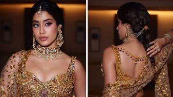 Janhvi Kapoor exudes golden grandeur in bedazzled Falguni Shane Peacock mermaid-style lehenga constructed using real gold temple jewellery at Anant Ambani-Radhika Merchant wedding