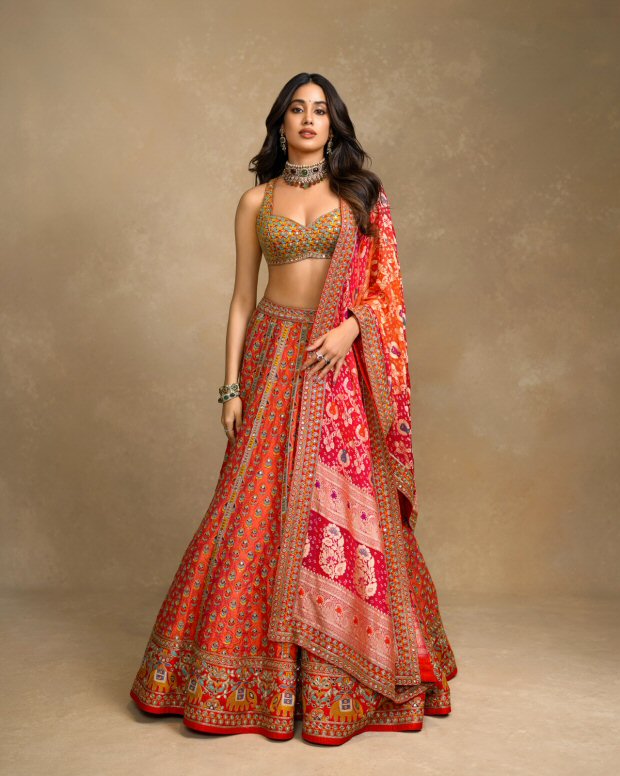 Janhvi Kapoor stuns in custom Arpita Mehta Lehenga for Anant Ambani & Radhika Merchant's wedding festivities