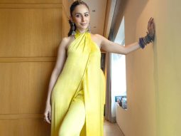 Rakul Preet Singh looks ravishing in yellow satin halter set from Arohi
