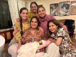 Richa Chadha and baby girl pose with “Masis” Shabana Azmi, Urmila Matondkar, Tanvi Azmi and Dia Mirza 